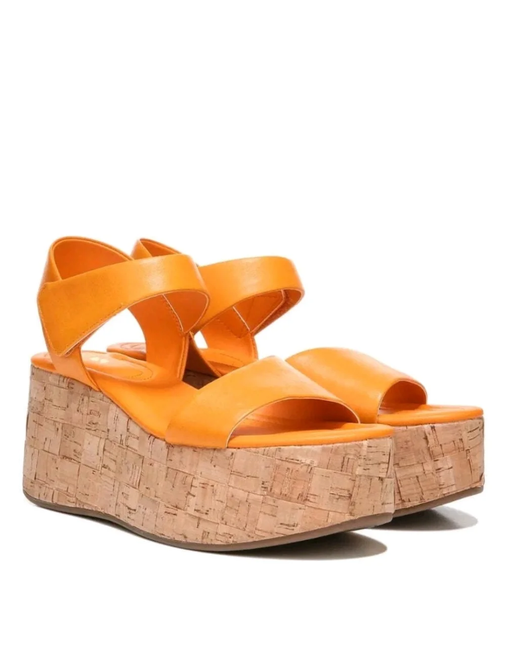 Sarto Women's Orange Cork Platform Sandals 8.5 Leather Upper Demi 2